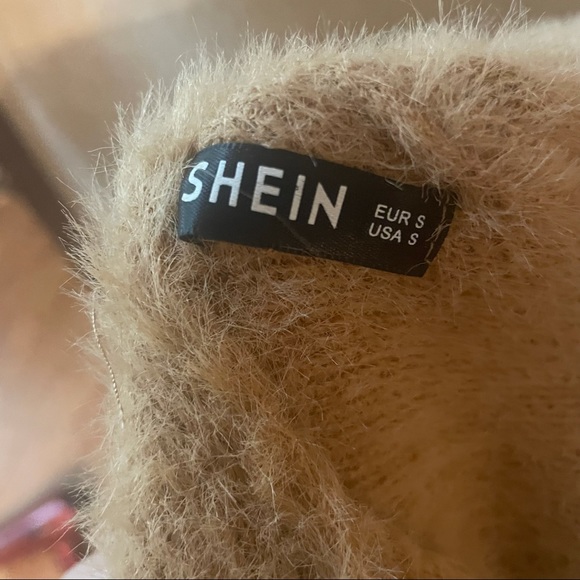 SHEIN | Nude Fuzzy Sweater with Twist Back - Picture 4 of 5